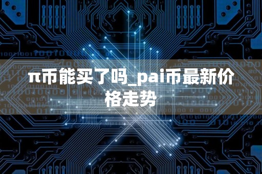 π币能买了吗_pai币最新价格走势