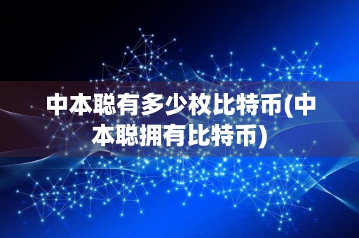 中本聪有多少枚比特币(中本聪拥有比特币)