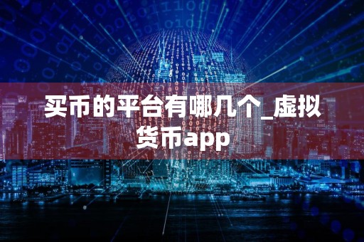 买币的平台有哪几个_虚拟货币app