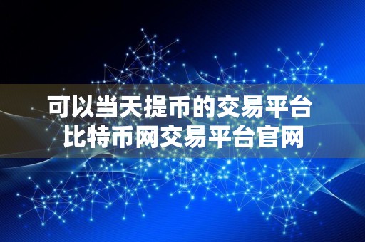 可以当天提币的交易平台 比特币网交易平台官网