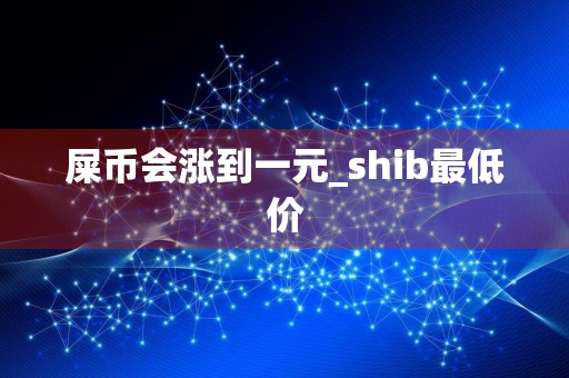 屎币会涨到一元_shib最低价