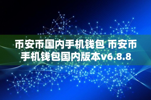 币安币国内手机钱包 币安币手机钱包国内版本v6.8.8