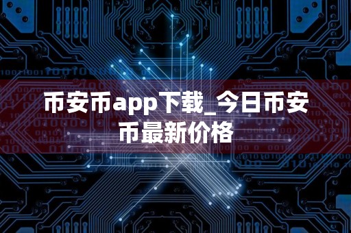 币安币app下载_今日币安币最新价格