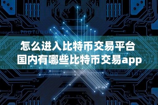 怎么进入比特币交易平台 国内有哪些比特币交易app