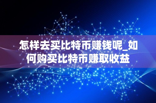 怎样去买比特币赚钱呢_如何购买比特币赚取收益