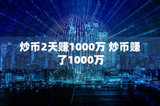 炒币2天赚1000万 炒币赚了1000万