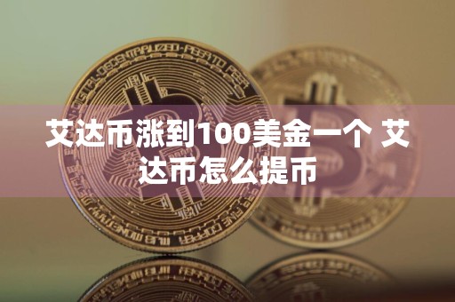 艾达币涨到100美金一个 艾达币怎么提币