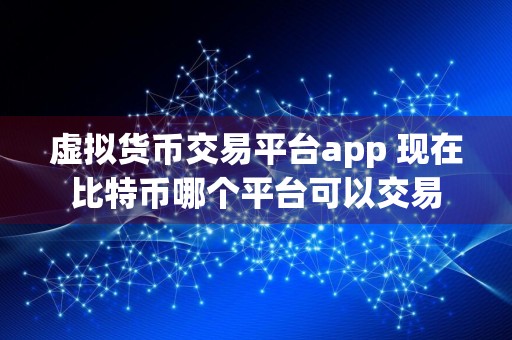 虚拟货币交易平台app 现在比特币哪个平台可以交易