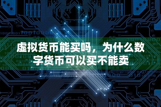 虚拟货币能买吗，为什么数字货币可以买不能卖