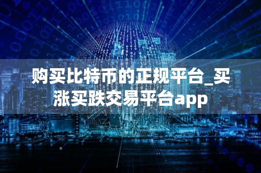 购买比特币的正规平台_买涨买跌交易平台app