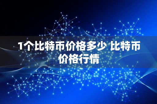 1个比特币价格多少 比特币价格行情