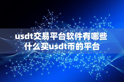 usdt交易平台软件有哪些 什么买usdt币的平台